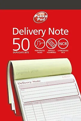 Duplicate Delivery Note Book NCR Carbonless Record Numbered Pad 50 Sets PUKKA • £4.99