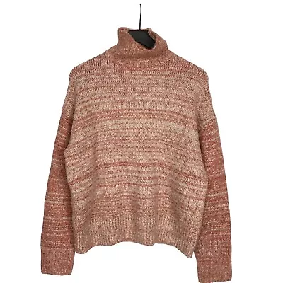 Zara Oversized Sweater High Neck Wool Alpaca Blend Red Pink Womens Size XS Small • $29.99