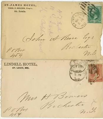 1880s St Louis Missouri St. James Hotel And Lindell Hotel Covers • $9