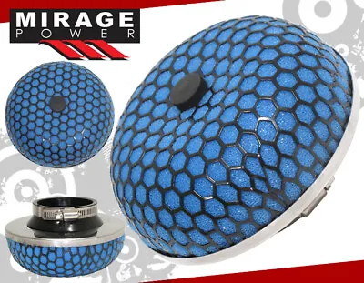 3  High Flow Cold Air Intake Mushroom Style Filter Blue Black Mesh B16 D15 K20 • $19.99