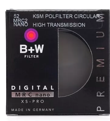 B+W 52mm Master High Trans. Kaesemann Circular Polarizer MRC Nano Glass Filter • $75