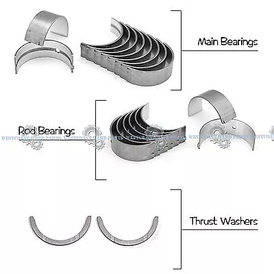 $49.95 • Buy 92-96 Mitsubishi Mirage 1.8L 4G93K Engine Main Rod Bearings Thrust Washer