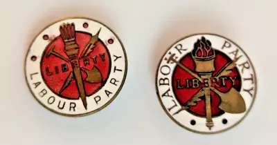 Vintage Enamel Labour Party Lapel Badges 1940’s 1950’s Political Trade Union • £14.99