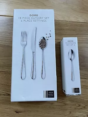 John Lewis Dome Cutlery Set 18 Piece/6 Place Settings Matching Teaspoons NEW • £70