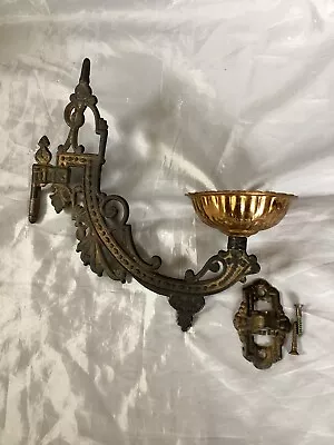 Antique Wall Mounted Cast Iron Oil Lamp Bracket Swing Arm Wall Sconce • $29.95