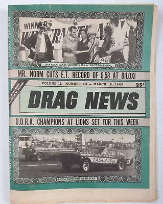 1966 Mar 18 DRAG NEWS Newspaper Snively Mr Norm Tasca Surfers Freight Train • $14.95