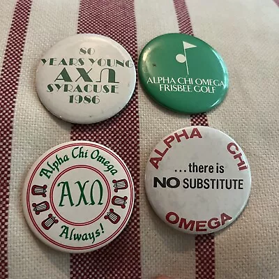$30 • Buy Vintage Alpha Chi Omega Button Lot AXO Sorority Rush Rare 80s Frat SEC ACC SU