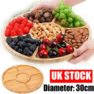 Snack Menu Plate Cheese Board Platter Wooden Charcuterie Serving Platter Tray • £9.89