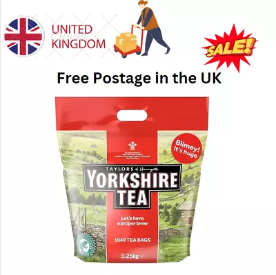 SALE OFF✅✅Yorkshire Tea Bags 3.25 Kg (1040 Tea Bags) - FREE POSTAGE IN THE UK • £27.50