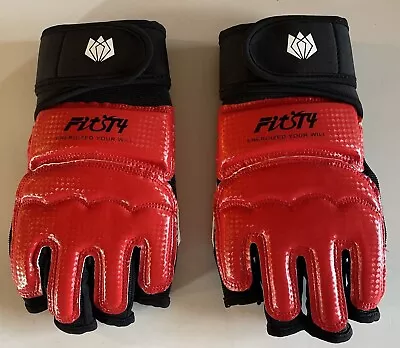 FitsT4 Half Mitts MMA UFC Training Gloves Red/Black • $6.50