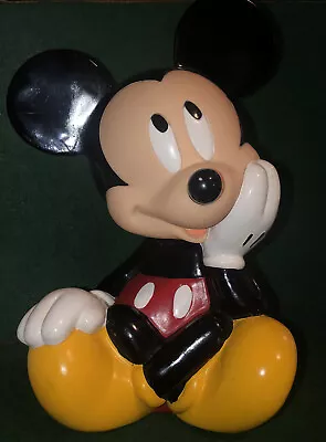 Mickey Mouse Vintage Applause Disney 9  Rubber / Plastic. Coin Money Piggy Bank • $19.82