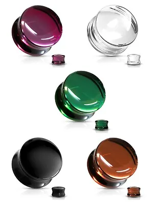 £6 • Buy Glass Double Flare Saddle Ear Plugs Tunnel Stretcher - 5 Colours 6mm - 16mm