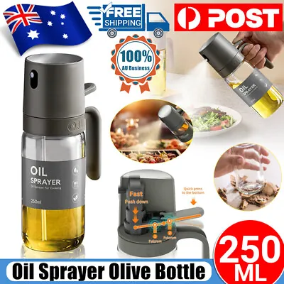 250ml Oil Sprayer Olive Bottle For Cooking Dispenser Food-Grade Glass Bottles • $18.45
