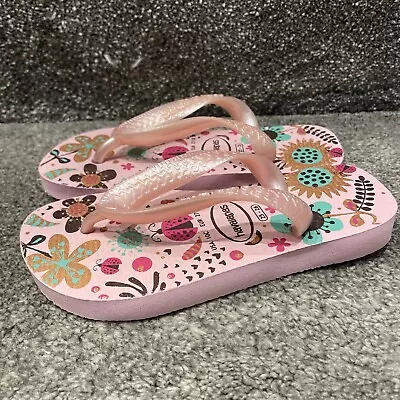 Havaianas Flipflops Floral Pink Infant Size 8 Brand New 🌸 • £6