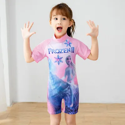£10.05 • Buy Kids Girls Cartoon Elsa Princess Swimwear One Piece Swimsuit Summer Beachwear