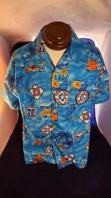 Vintage Kmart California Hawaiian Short Sleeve Shirt - Blue • $17.99