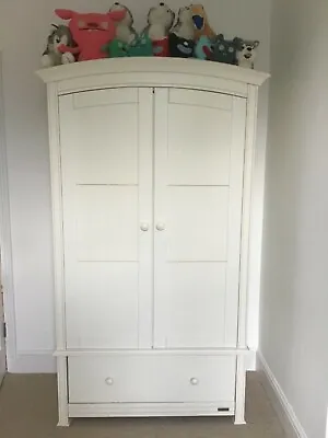 Mama And Papas Nursery Furniture - Wardrobe Chest & Hanging Peg Ivory White • £400