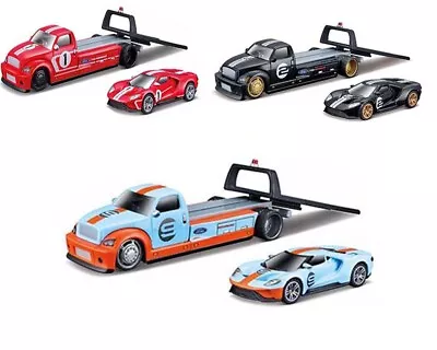 Maisto 1:64 Elite Transport Ford Heritage Ford GT & Flatbed Model 15108-21 • $16.99