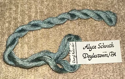 Vintage Alyce Schroth Hand Dyed Spun Silk 20yds Dk. Blue Green Embroidery Floss • $9.97