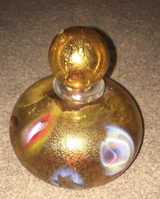 Elegant Murano Glass Millefiori Gold Leaf Art Glass Perfume Bottle & Stopper • $299.99