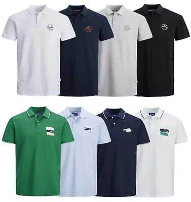 £9.99 • Buy New Mens Jack & Jones Polo Shirt Short Sleeve Button Up Casual Smart Plain Tee