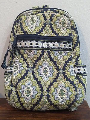 Vera Bradley Quilted Cambridge Retired Print Backpack Green Navy Bag • $20