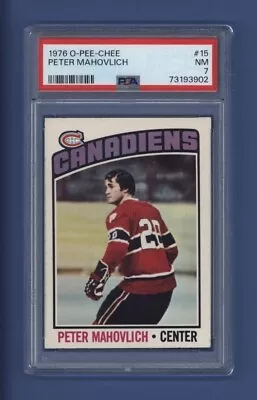 1976-77 OPC O-Pee-Chee #15 PETER MAHOVLICH PSA 7 NM Montreal Canadiens • $41.82