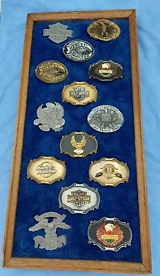 Harley Davidson Belt Buckle Lot Of 14 Vintage 1970-1980's With Wall Display New • $400