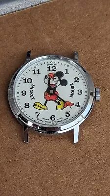 Vintage Mickey Mouse Watch 62 Disney Swiss Fat Boy UP FOR SERVICE BRADLEY JL1801 • $75