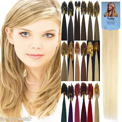 Pre Bonded Keratin Nail U Tip 100% Real Remy Human Hair Extensions 20Inch100S 9A • $22.11