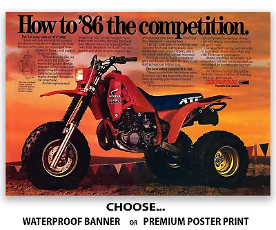 1986 Honda ATC 250R Flyer Poster Banner OEM Brochure Decal Picture Graphic • $24.99