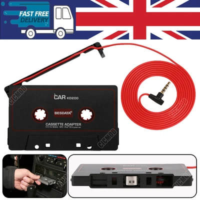 £4.99 • Buy Car Cassette Tape Adapter Converter 3.5mm Audio AUX For IPhone IPod MP3 Android