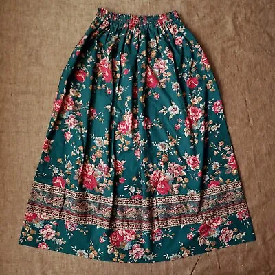 Vera Bradley Vintage Green Floral Cotton Maxi Skirt One Size EUC • $119