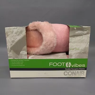 CONAIR Foot Vibes Massaging Vibrating Slippers Sports Series Flexible Size 6-8.5 • $15.99