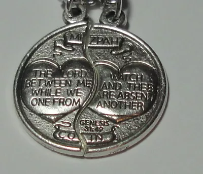 1  Round Miz Pah Coin Medal Set W/ Two 24  Chains Genesis 31:49 His & Hers Set • $26.99