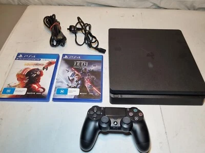$230 • Buy Sony PlayStation 4 PS4 Slim 500GB Console + Controller + 2 Star Wars Game Bundle
