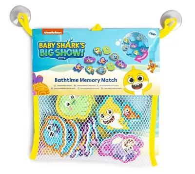 £6.95 • Buy Baby Shark Bath Time Foam Memory Match Pairs Game Childrens Toy & Storage Net