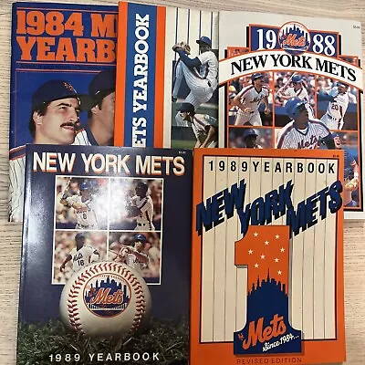 New York Mets Yearbook Lot Of  1984 ‘85 88’ 2 ‘89  Hernandez Strawberry Carter • $7.99