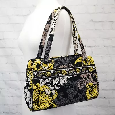 ❤️ VERA BRADLEY Baroque Whitney Multi-Compartment Shoulder Bag Black Yellow • $19.99