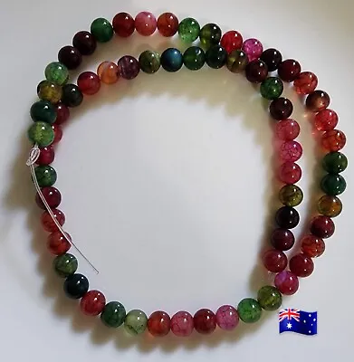 £4.12 • Buy 60pcs 6mm Dyed Tourmaline Natural Stone Beads DIY Jewellery