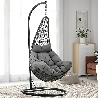 £179.99 • Buy Rattan Swing Chair Hanging Egg Chair Garden Hammock Cushion Indoor Outdoor Patio