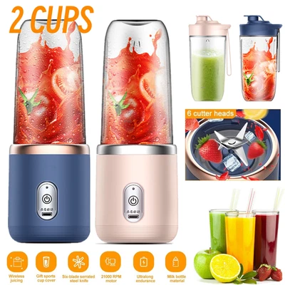 400ml Electric Mini Juice Maker Portable Blender Smoothie Juicer Fruit Machine • £10.93