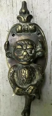 $185 • Buy ANTIQUE Original SOLID BRONZE DEVIL GARGOYLE IMP DOOR KNOCKER - 1880s