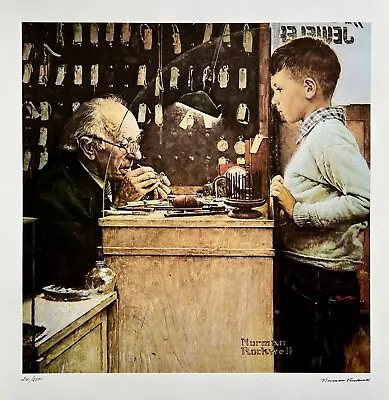 Norman Rockwell THE WATCHMAKER 1978 Signed Limited Edition Lithograph Art • $129.99