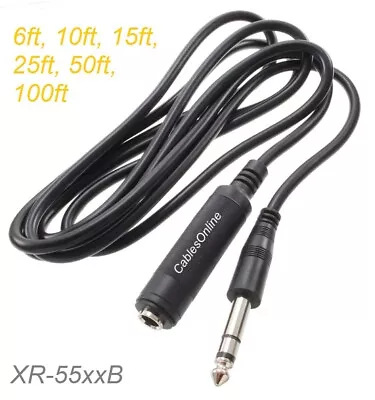 1/4  (6.3mm) Stereo TRS Male To Female Shielded Pro Audio Extension Cable • $6.95