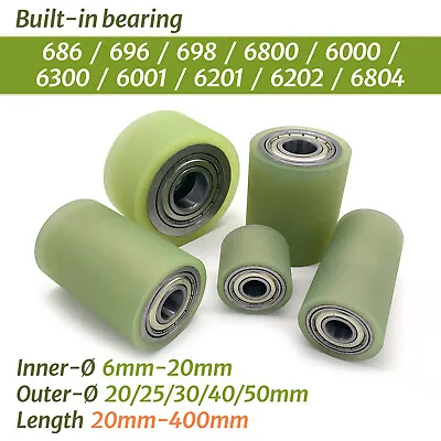 PU Polyurethane Steel Core Roller With Two Bearing Guiding Wheel Flat Belt Idler • $9.49