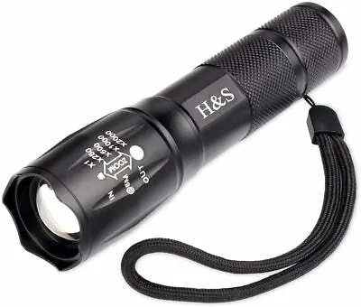 £8.99 • Buy Tactical LED Flashlight Super Bright CREE T6 Waterproof 5 Brightness Modes H&S