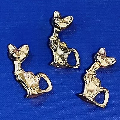 Lot 3 Vintage Brass Atomic Cat Mini Figurines Siamese Mid Century Modern Decor • $14