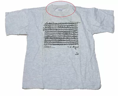 Mozart Music T-Shirt Vintage Men's Size Large L Grey Short Sleeve 100% Cotton • $25.59