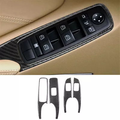 4Pcs Carbon Fiber Window Control Panel Cover Trim For Mercedes M-Class W164 • $27.25